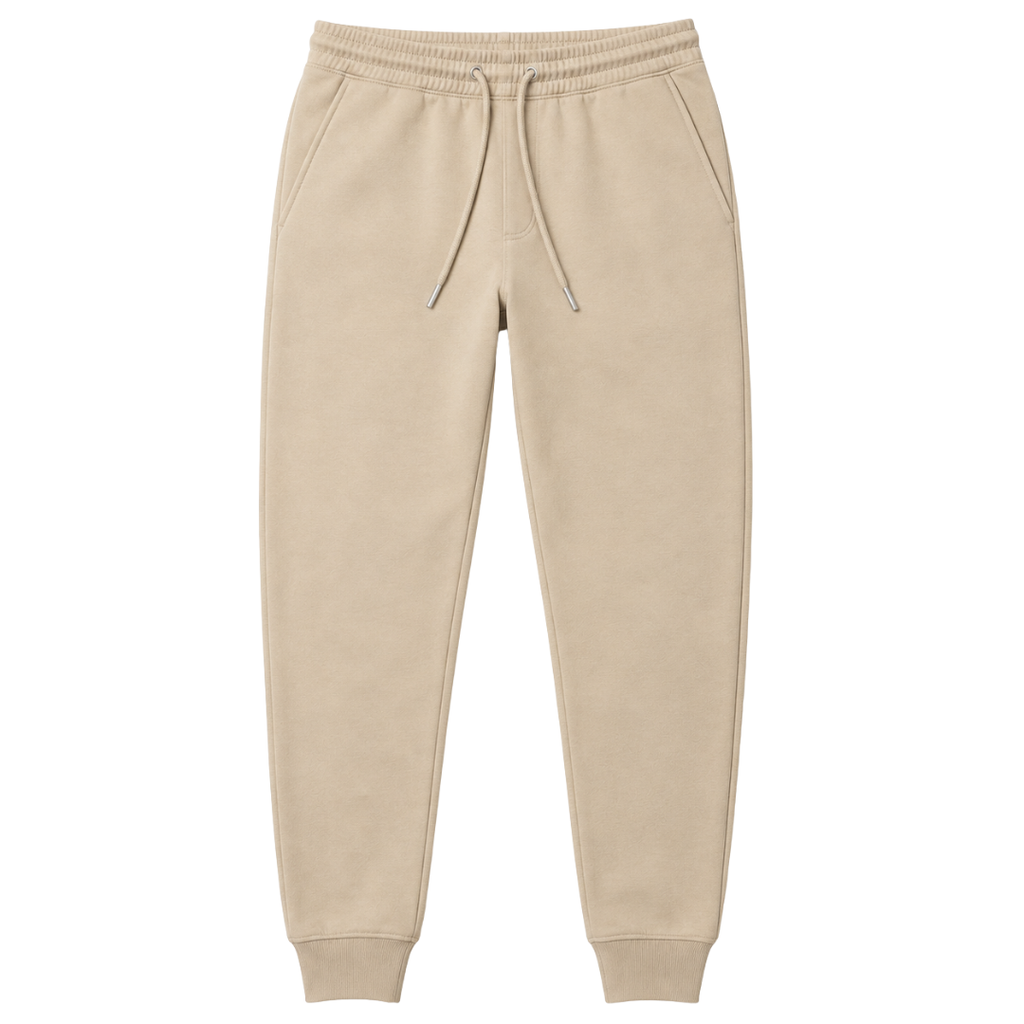 Premium Tapered Jogger Trousers – Sand Beige | Kollburm