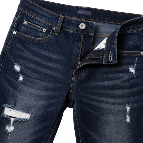 Distressed Slim-Fit Denim Jeans – Dark Indigo | Kollburm