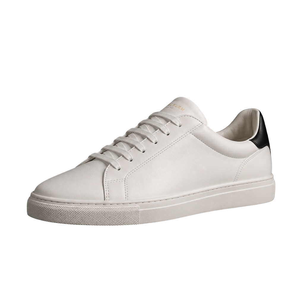 Premium Leather Low-Top Trainers – White | Kollburm