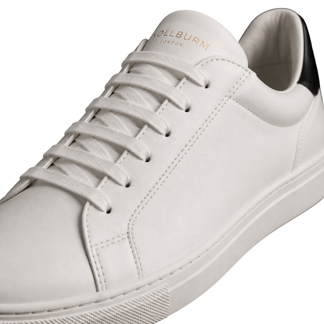 Premium Leather Low-Top Trainers – White | Kollburm