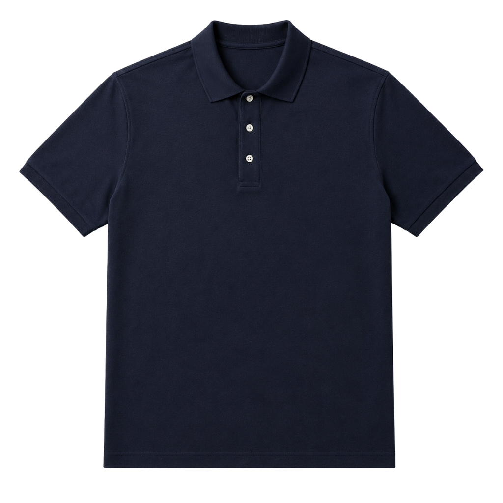 Premium Cotton Piqué Polo Shirt – Navy | Kollburm