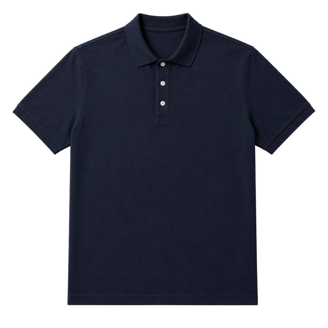 Premium Cotton Piqué Polo Shirt – Navy | Kollburm