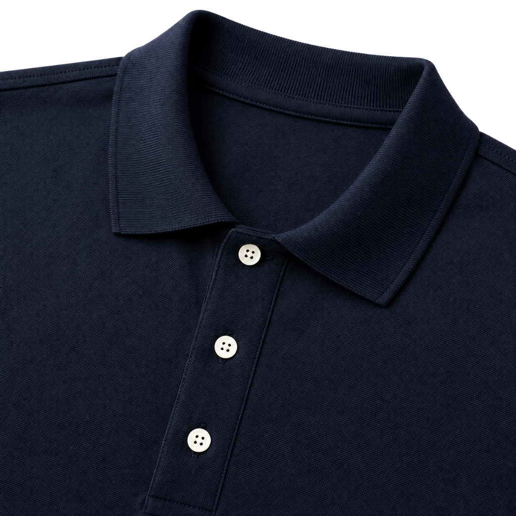 Premium Cotton Piqué Polo Shirt – Navy | Kollburm